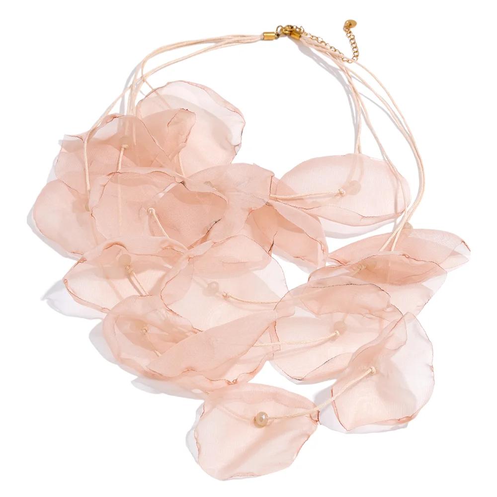 Yhpup Colorful Y2K Polyester Cloth Petal Flower Layered Overlay Handmade Bib Necklace Stainless Steel Summer Trend Jewelry Women
Yhpup Colorful Y2K Polyester Cloth Petal Flower Layered Overlay Handmade Bib Necklace Stainless Steel Summer Trend Jewelry Women
