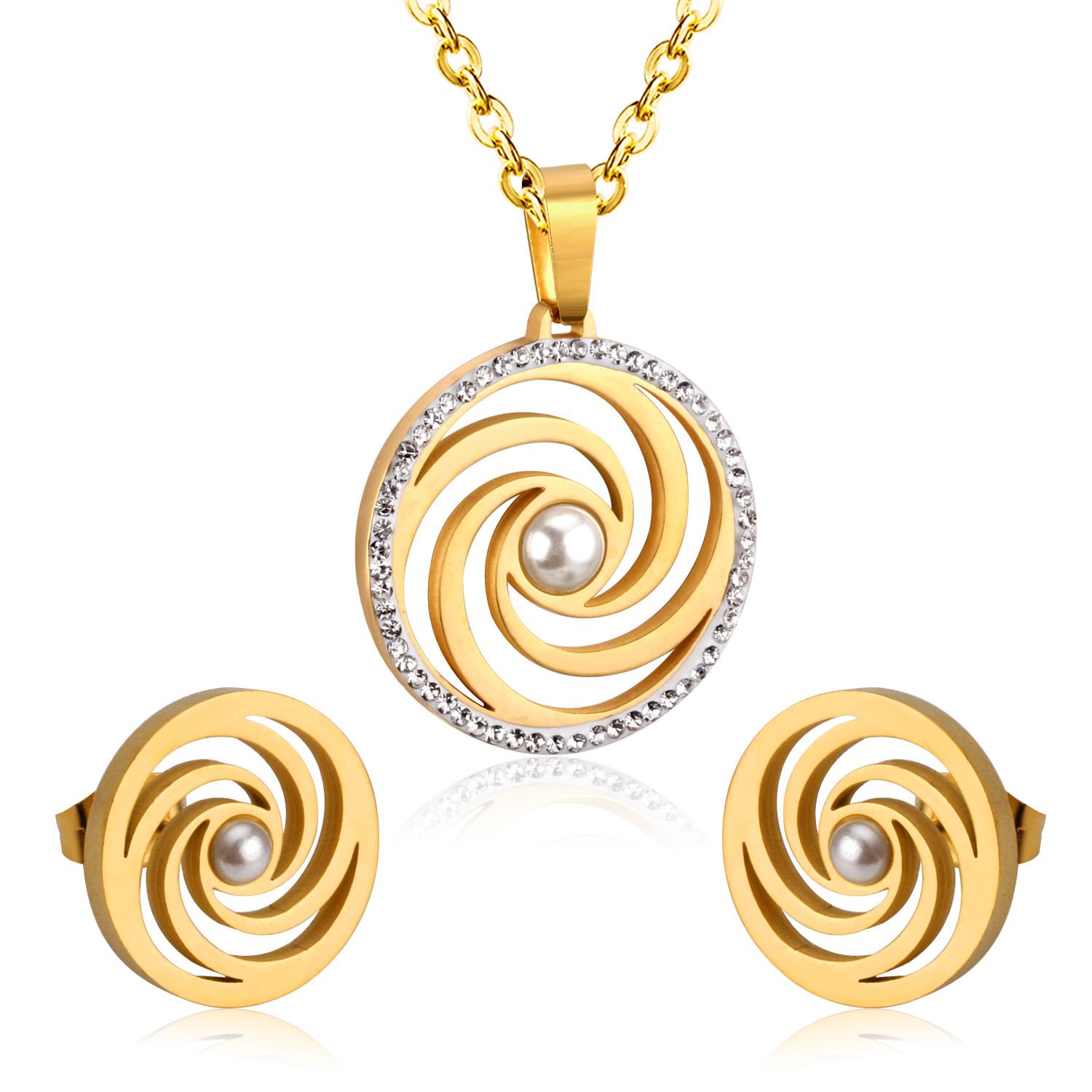 LUXUSTEEL Crystal Necklace Set For Women Stainless Steel Imitation Pearl Round Pendant Necklace Collars Christmas Sets золотой
LUXUSTEEL Crystal Necklace Set For Women Stainless Steel Imitation Pearl Round Pendant Necklace Collars Christmas Sets золотой