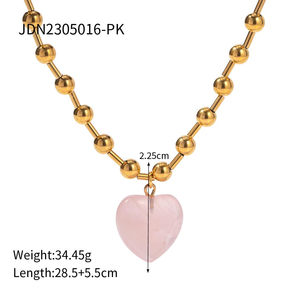 European and American popular stainless steel transparent glass crystal 18K gold transparent love round bead necklace
European and American popular stainless steel transparent glass crystal 18K gold transparent love round bead necklace