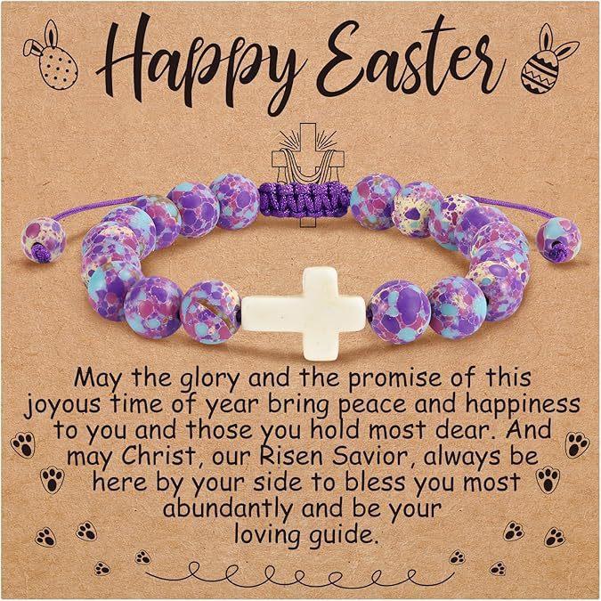 Cross Bracelet for Women Adjustable Christian Baptism Religious Natural stone Beads Bracelet Jewelry for Daily Wear Easter Gift
Cross Bracelet for Women Adjustable Christian Baptism Religious Natural stone Beads Bracelet Jewelry for Daily Wear Easter Gift