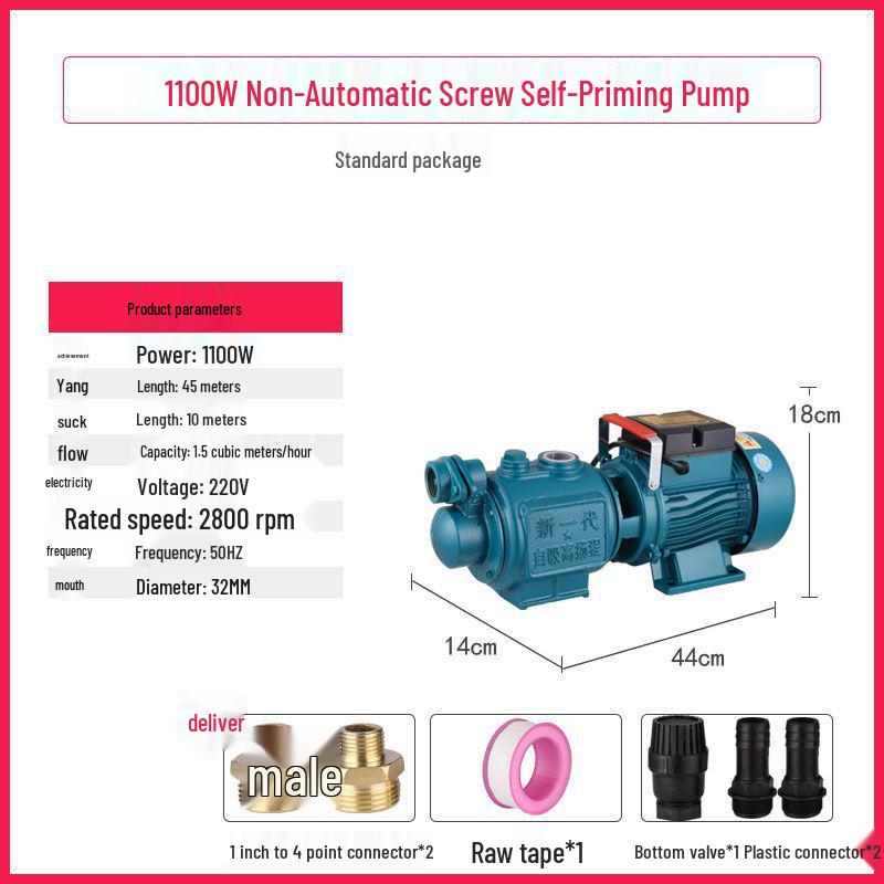 Automatic Self-Priming High-Pressure Water Pump for Home Use
Automatic Self-Priming High-Pressure Water Pump for Home Use