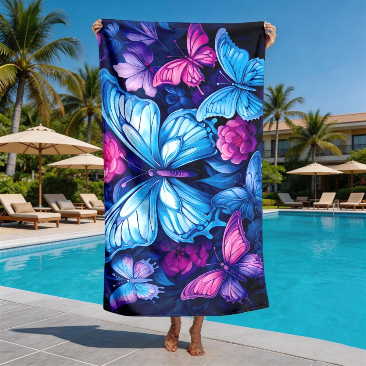 Dreamy Butterfly Flower Theme polyester microfiber beach towel is highly absorbent, suitable for swimming and beach outings W40*H60(CM)
Dreamy Butterfly Flower Theme polyester microfiber beach towel is highly absorbent, suitable for swimming and beach outings W40*H60(CM)