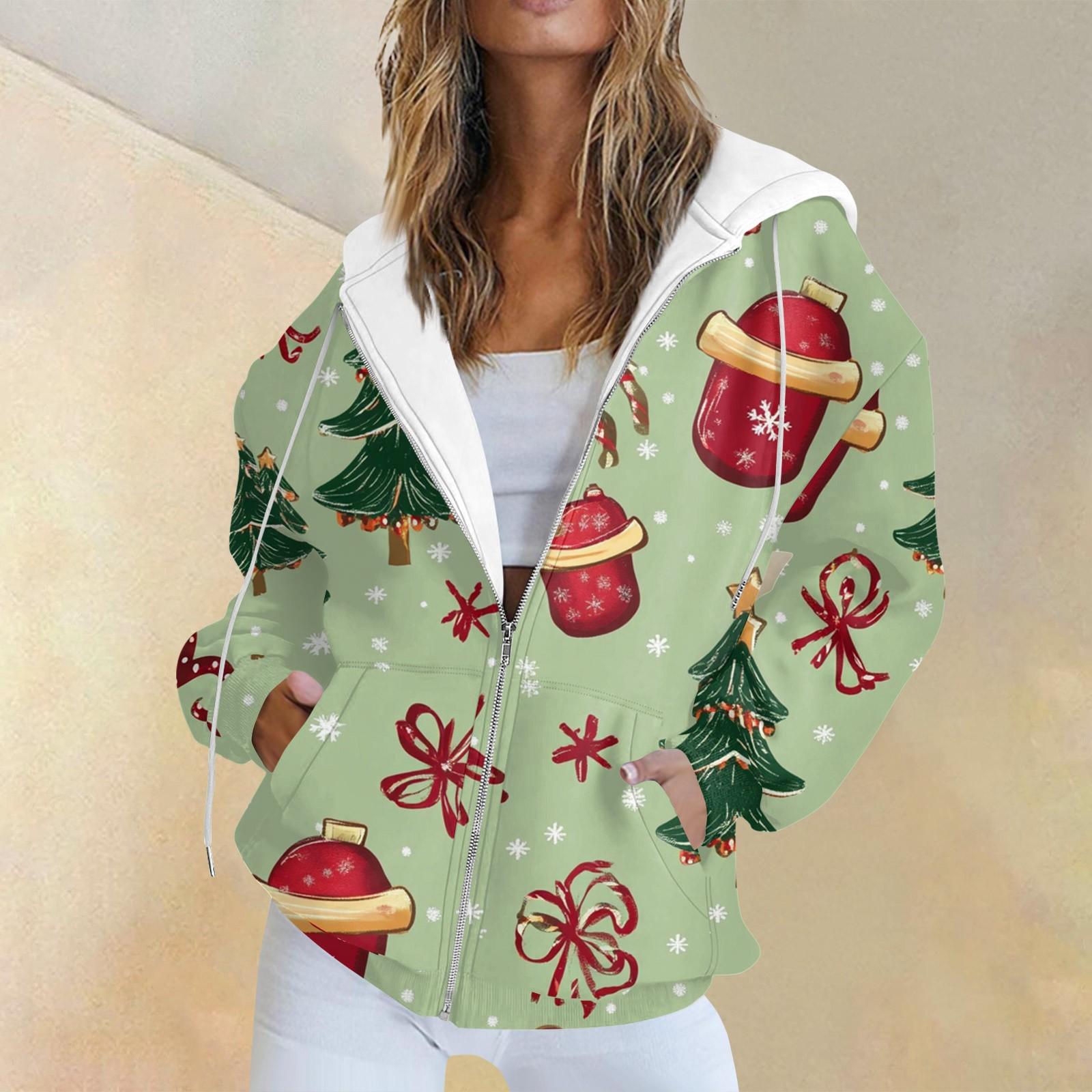 Жіноча повсякденна різдвяна толстовка з принтом, осінньо-зимова толстовка з довгими рукавами та кишенею, куртка з капюшоном на блискавці XXL
Жіноча повсякденна різдвяна толстовка з принтом, осінньо-зимова толстовка з довгими рукавами та кишенею, куртка з капюшоном на блискавці XXL