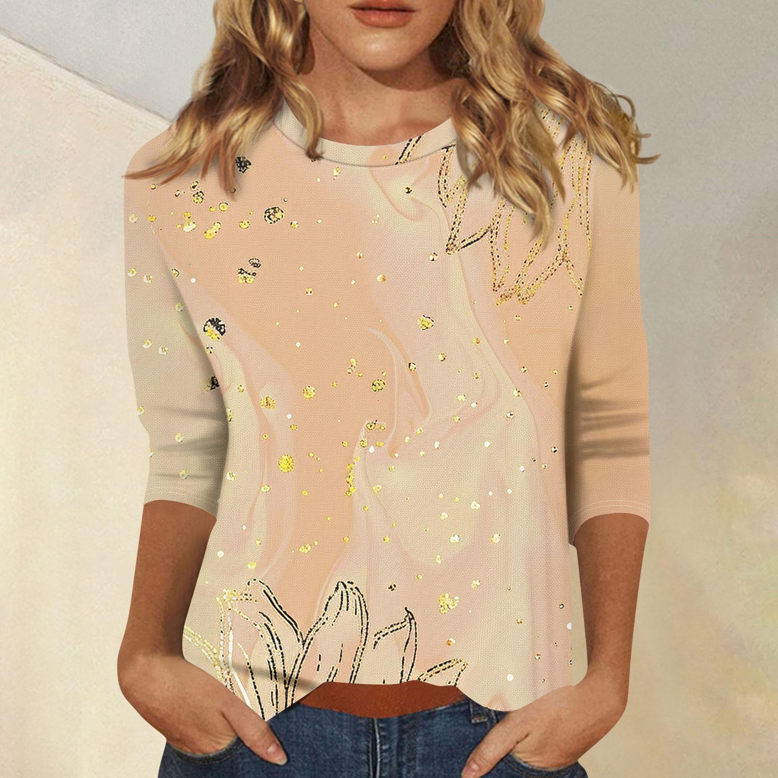 Жіночі футболки з рукавом 3/4, футболки з принтами, повсякденні базові топи, светри XL бежевий
Жіночі футболки з рукавом 3/4, футболки з принтами, повсякденні базові топи, светри XL бежевий