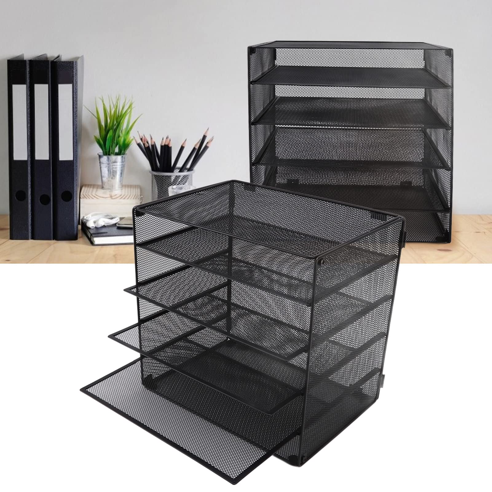 Desktop Mesh Storage Metal Mesh Desk Organizer with Large Easy Assembly for A4 Office and Stationery 5-Tier Rack, Capacity, Folders, Newspapers, чёрный
Desktop Mesh Storage Metal Mesh Desk Organizer with Large Easy Assembly for A4 Office and Stationery 5-Tier Rack, Capacity, Folders, Newspapers, чёрный
