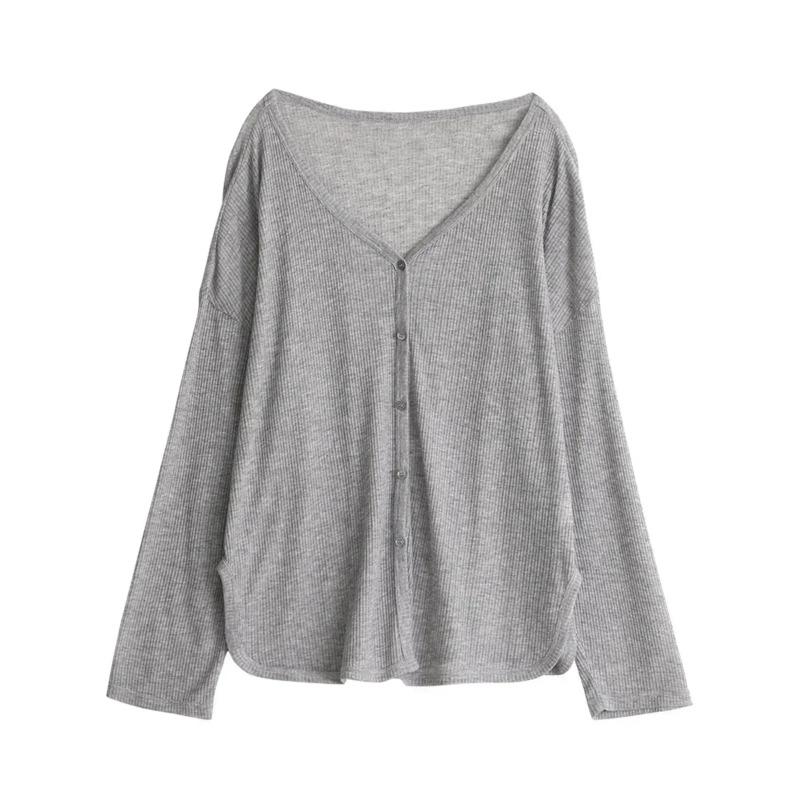 Women s Cardigan New V-neck Long Sleeved Female Shirt Female Jumpers Sun Protection Woman Top Spring Summer S сірий
Women s Cardigan New V-neck Long Sleeved Female Shirt Female Jumpers Sun Protection Woman Top Spring Summer S сірий