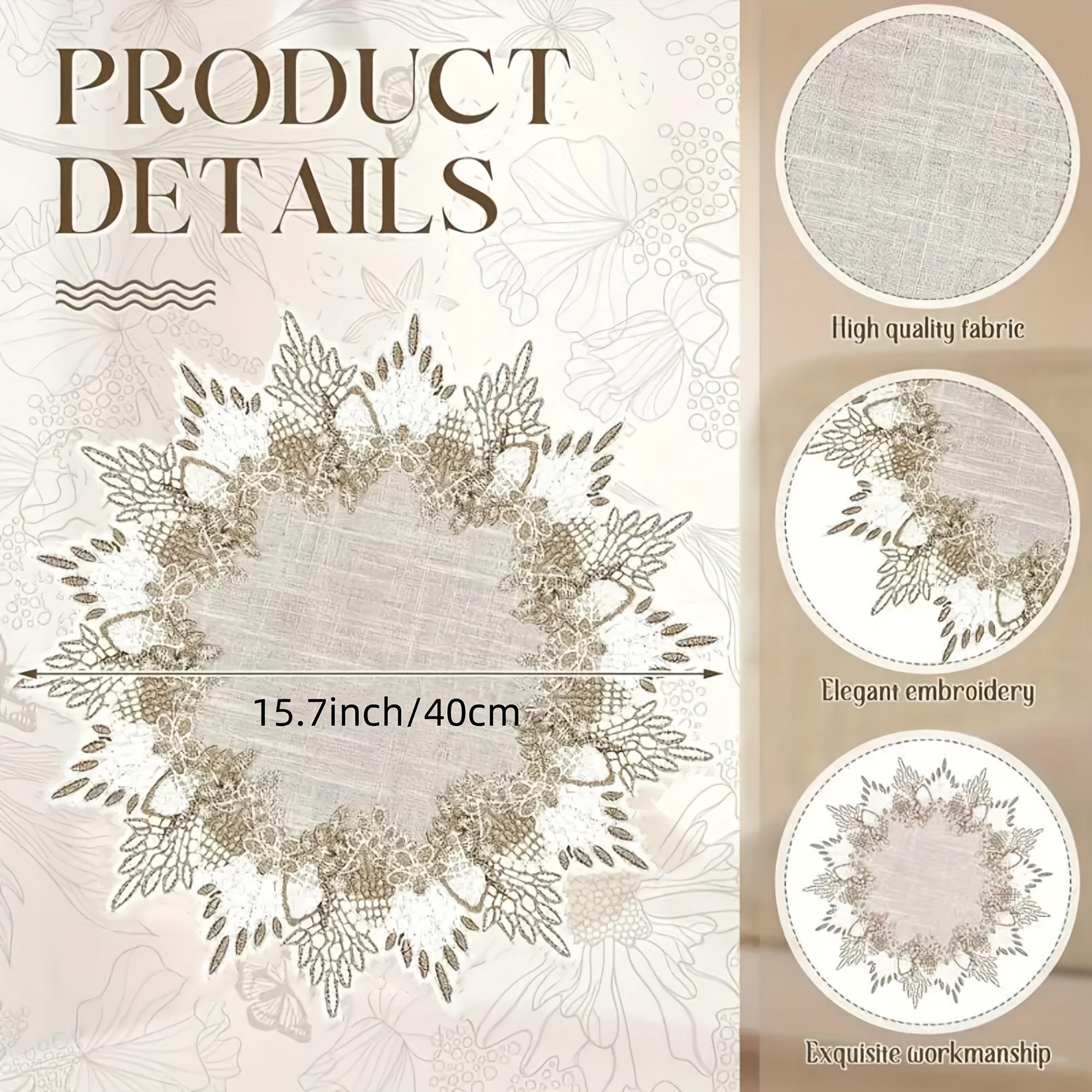 1pc Polyester Retro Lace Round Placemats Candle Holder Mat,Farmhouse Series for Dining Table Coffee Table Dresser Room Decor S
1pc Polyester Retro Lace Round Placemats Candle Holder Mat,Farmhouse Series for Dining Table Coffee Table Dresser Room Decor S