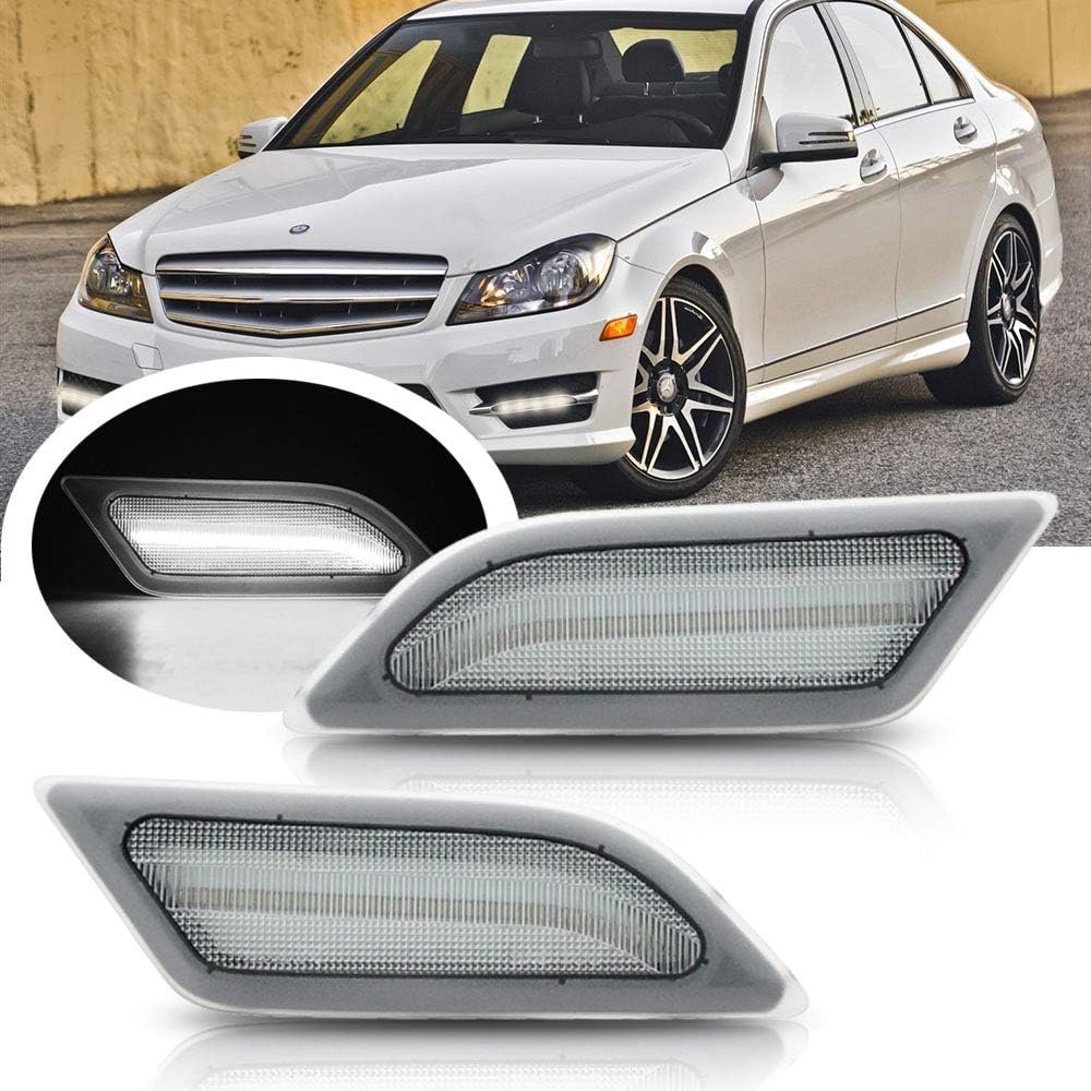 Clear Lens White Full LED Front Side Marker Light Kit for 2012 2013 2014 Mercedes Benz Pre-LCI W204 LCI C250 C300 C350 C63 AMG Coupe Base Sedan
Clear Lens White Full LED Front Side Marker Light Kit for 2012 2013 2014 Mercedes Benz Pre-LCI W204 LCI C250 C300 C350 C63 AMG Coupe Base Sedan