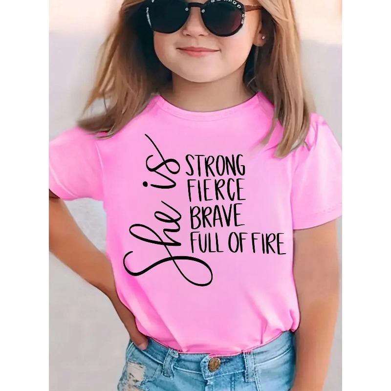 European sizes Summer Fashion Girls T-Shirt/Short-Sleeve/Strength, Fierceness, Bravery, Full of Fire/Casual, Versatile Top 164cm рожевий
European sizes Summer Fashion Girls T-Shirt/Short-Sleeve/Strength, Fierceness, Bravery, Full of Fire/Casual, Versatile Top 164cm рожевий