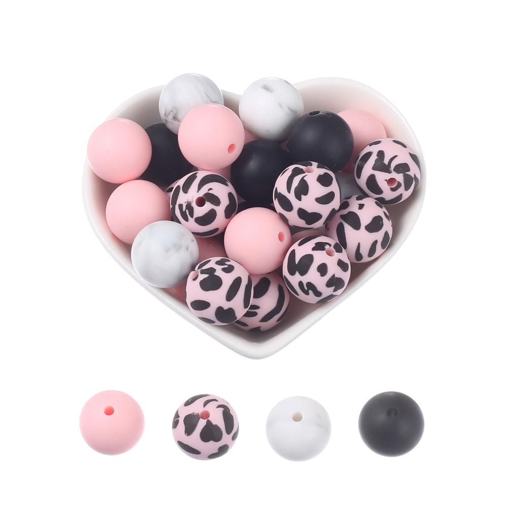 15mm 30Pcs Silicone Beads Round Print Food Grade Teething Beads for Baby Toy Soft Chew Teething DIY Pacifier Clips Necklace
15mm 30Pcs Silicone Beads Round Print Food Grade Teething Beads for Baby Toy Soft Chew Teething DIY Pacifier Clips Necklace
