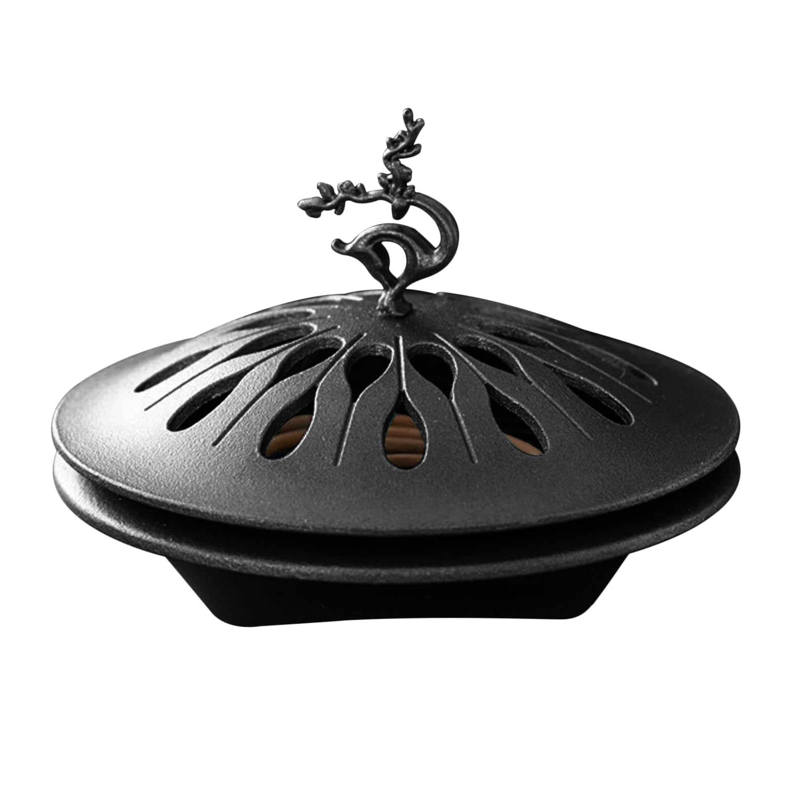 Stylish Alloy Incense Burner with Lid for Spiral Incense Sticks, Ideal for Buddhist Altars, Home Decor, Tea Ceremony, Study, Meditation, Yoga, and
Stylish Alloy Incense Burner with Lid for Spiral Incense Sticks, Ideal for Buddhist Altars, Home Decor, Tea Ceremony, Study, Meditation, Yoga, and