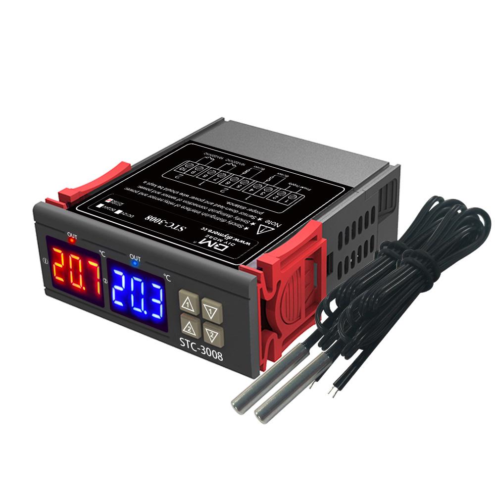 STC-3008 Dual Digital Temperature Controller Two Relay Output AC110-220V Thermoregulator Thermostat With Heater Cooler STC3008 чёрный
STC-3008 Dual Digital Temperature Controller Two Relay Output AC110-220V Thermoregulator Thermostat With Heater Cooler STC3008 чёрный
