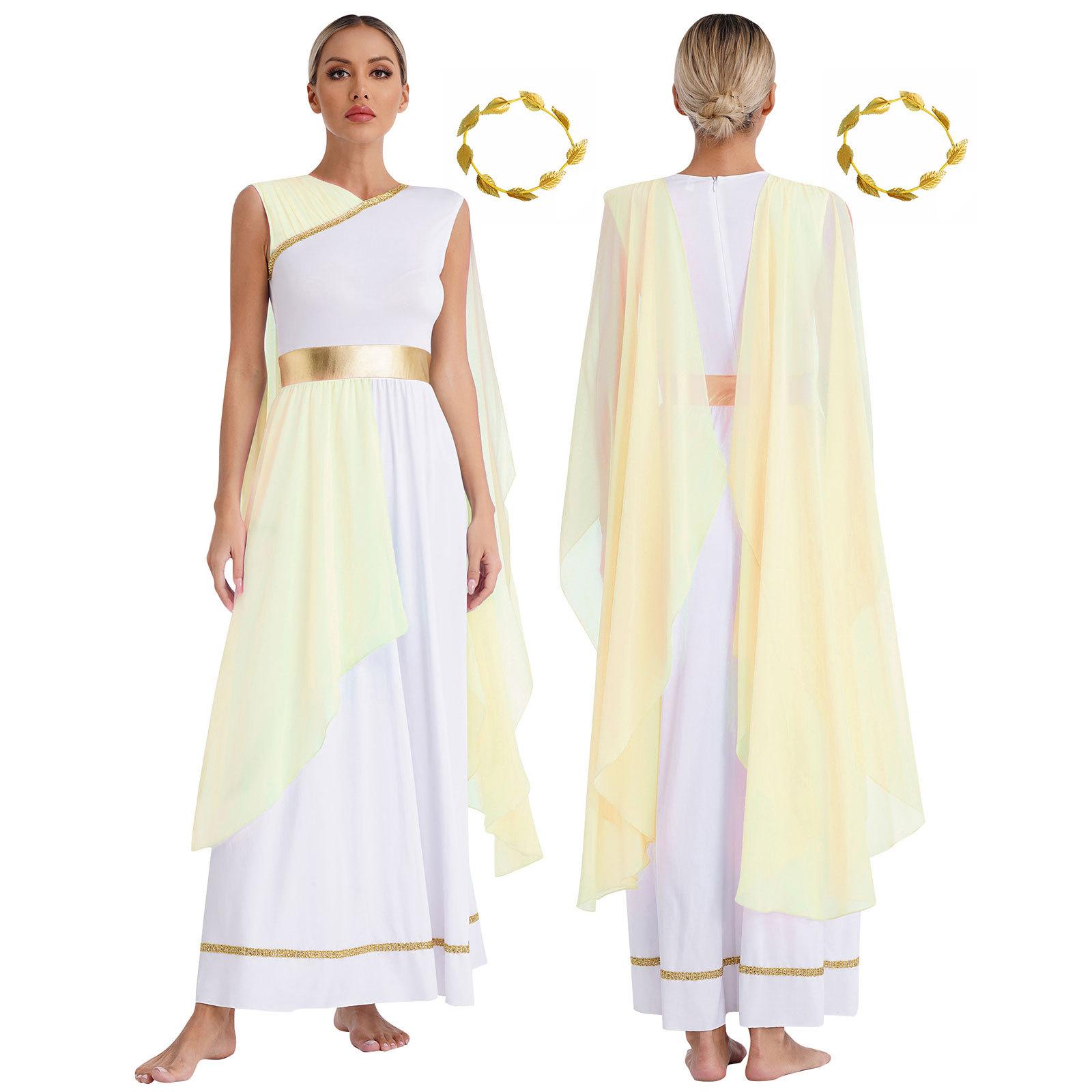 Жіночий Хелловін Стародавній Рим Єгипет Грецький Костюм Тога Без Рукавів Шалі Печворк Сукня з Головним Убором M шампанського
Жіночий Хелловін Стародавній Рим Єгипет Грецький Костюм Тога Без Рукавів Шалі Печворк Сукня з Головним Убором M шампанського