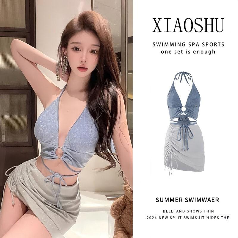 Bikini Korean Ins Bundled Split Swimsuit Vacation Hot Show Thin Chest Gathered Contrasting Color Shining XL сірий
Bikini Korean Ins Bundled Split Swimsuit Vacation Hot Show Thin Chest Gathered Contrasting Color Shining XL сірий