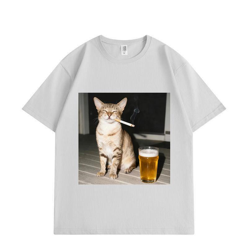 Funny Smoking and Drinking Cat Meme T Shirt High Quality Oversized T-shirts Men Women Casual Cotton Short Sleeve T-shirt 3XL
Funny Smoking and Drinking Cat Meme T Shirt High Quality Oversized T-shirts Men Women Casual Cotton Short Sleeve T-shirt 3XL