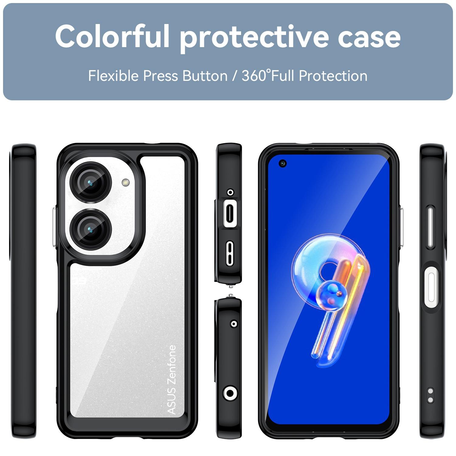 For Asus Zenfone 9 5G/10 5G TPU+Acrylic Clear Back Phone Protective Case Anti-drop Anti-scratch Back Cover Black
For Asus Zenfone 9 5G/10 5G TPU+Acrylic Clear Back Phone Protective Case Anti-drop Anti-scratch Back Cover Black