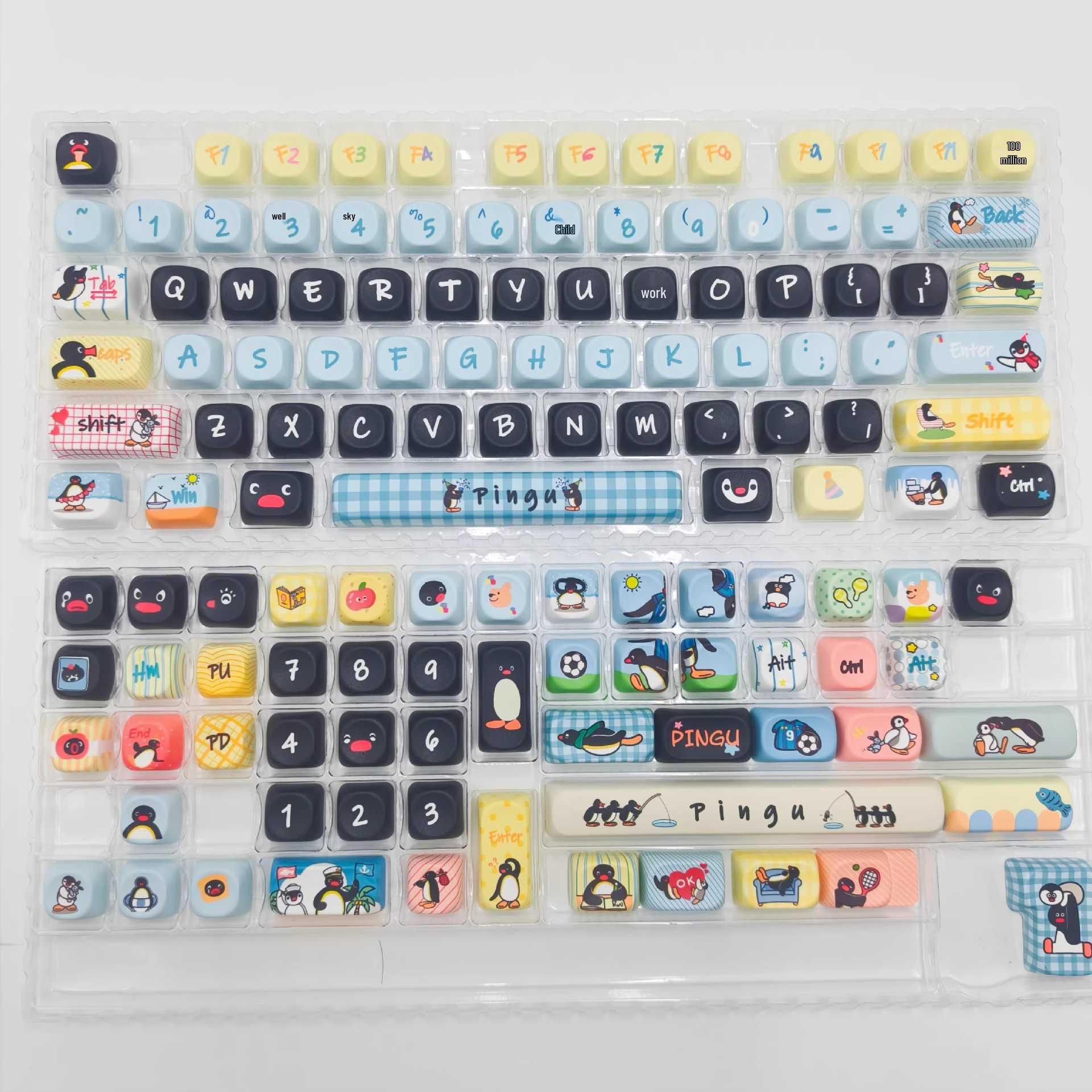 Pingu Keycaps DIY Cute Cartoon Girl for Mechanical Keyboards (87/98/108 Keys)
Pingu Keycaps DIY Cute Cartoon Girl for Mechanical Keyboards (87/98/108 Keys)