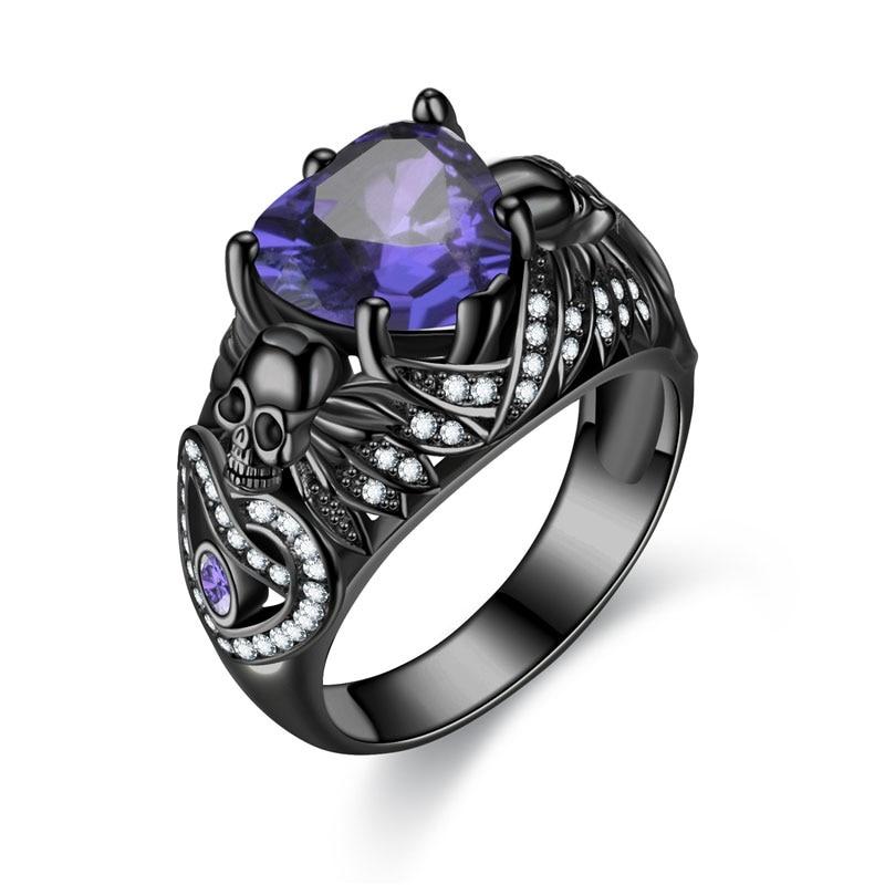 Gothic Retro Black Crystal CZ Skull Ring Silver Fashion Wedding Jewelry Gift - Skull Rings for Women 10 фіолетовий
Gothic Retro Black Crystal CZ Skull Ring Silver Fashion Wedding Jewelry Gift - Skull Rings for Women 10 фіолетовий