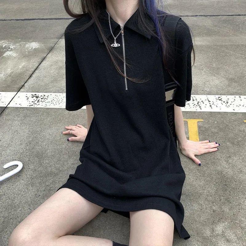 Elegant Summer Waffle Knit Polo Collar Dress - Age-Reducing, Solid Color Short Skirt for Women (2026) M 80-100 lbs
Elegant Summer Waffle Knit Polo Collar Dress - Age-Reducing, Solid Color Short Skirt for Women (2026) M 80-100 lbs