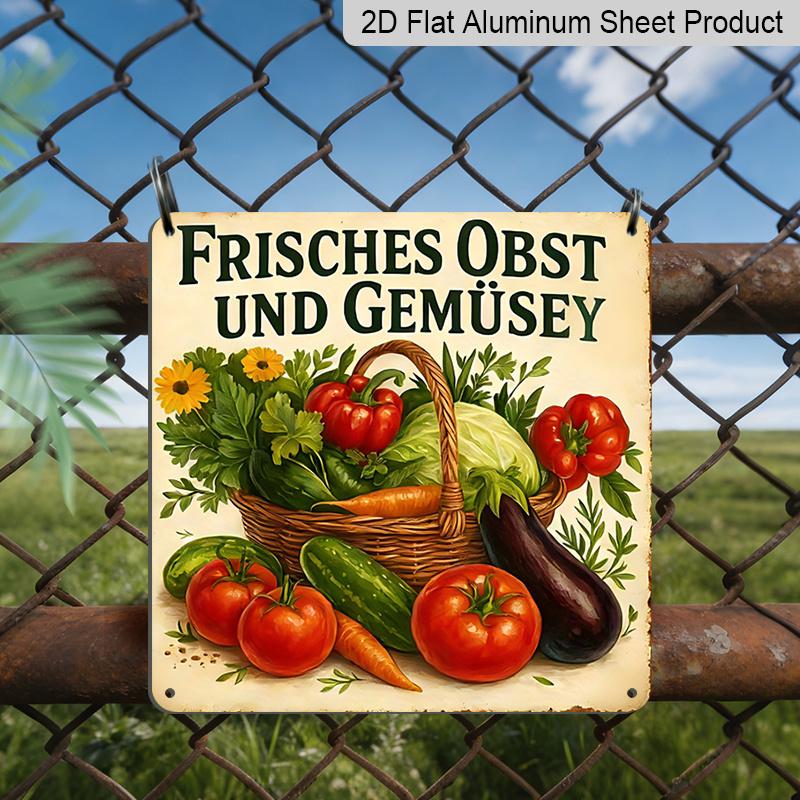 2D Flat - 1pc, Vintage Metal Sign, Decorative Plaque and Ornament, Fresh Fruits and Vegetables Theme, Retro Country Style, Home, Kitchen, Garden 20*20cm
2D Flat - 1pc, Vintage Metal Sign, Decorative Plaque and Ornament, Fresh Fruits and Vegetables Theme, Retro Country Style, Home, Kitchen, Garden 20*20cm