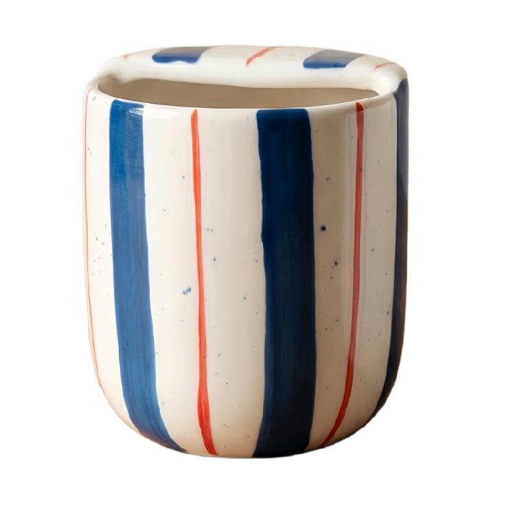 Hand-Painted Striped Ceramic Drinking Cup Leak Resistant Mug for Hot And Cold Beverages Dishwasher Safe Drinkware глибокий/синій
Hand-Painted Striped Ceramic Drinking Cup Leak Resistant Mug for Hot And Cold Beverages Dishwasher Safe Drinkware глибокий/синій