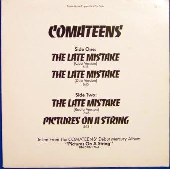 12-дюймовая пластинка COMATEENS - The Late Mistake PRO2431 Mercury 1983 США Танцевальная и электронная Б/У
12-дюймовая пластинка COMATEENS - The Late Mistake PRO2431 Mercury 1983 США Танцевальная и электронная Б/У