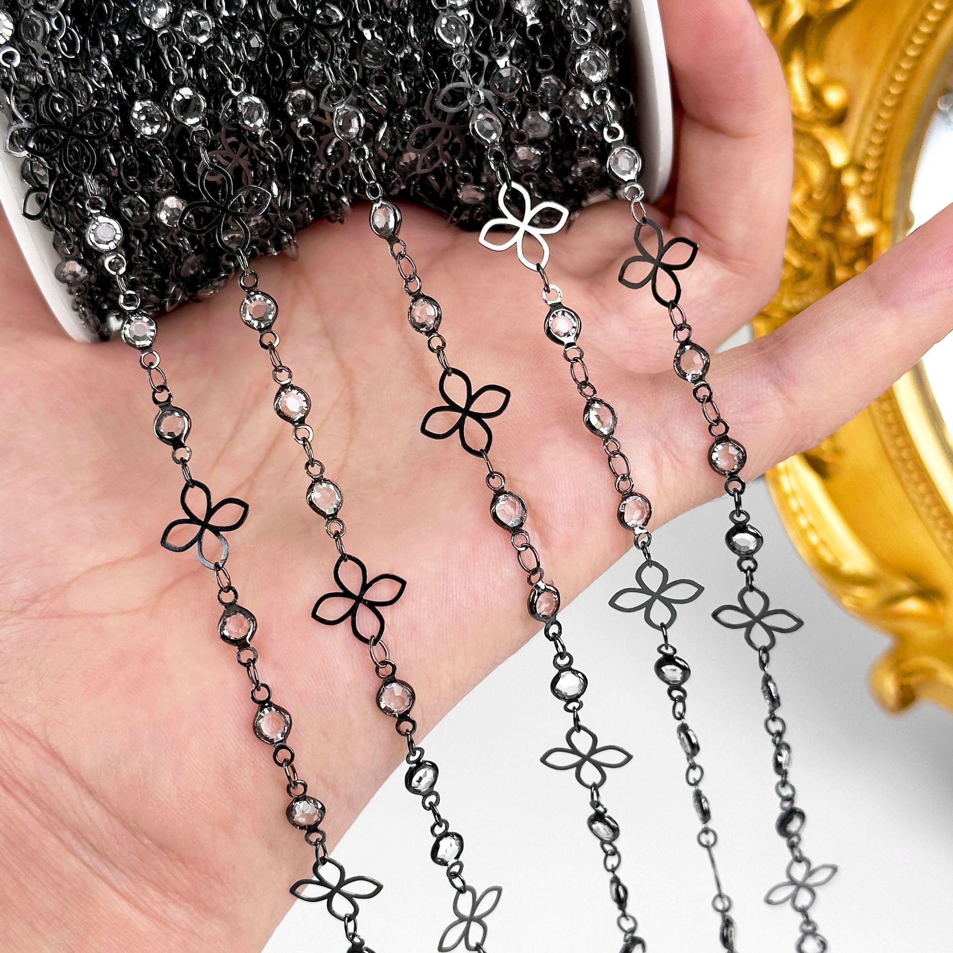 0.5/1/2M Hollow Four-Petal Flower With Glass-Inlaid Copper Chain DIY Necklace Tassel Chain Hair Accessories Jewelry Loose Chain 0.5meter
0.5/1/2M Hollow Four-Petal Flower With Glass-Inlaid Copper Chain DIY Necklace Tassel Chain Hair Accessories Jewelry Loose Chain 0.5meter