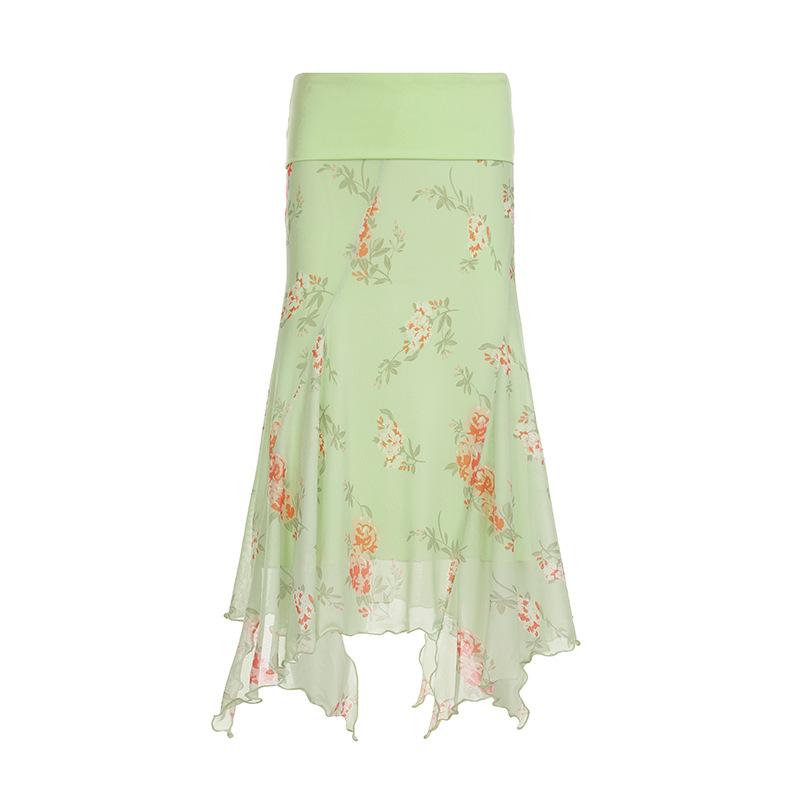 The New Women s Holiday Skirt for Women with A Waist-turned Printed Mesh Skirt with Low Waist and High Irregular Long Skirt L
The New Women s Holiday Skirt for Women with A Waist-turned Printed Mesh Skirt with Low Waist and High Irregular Long Skirt L