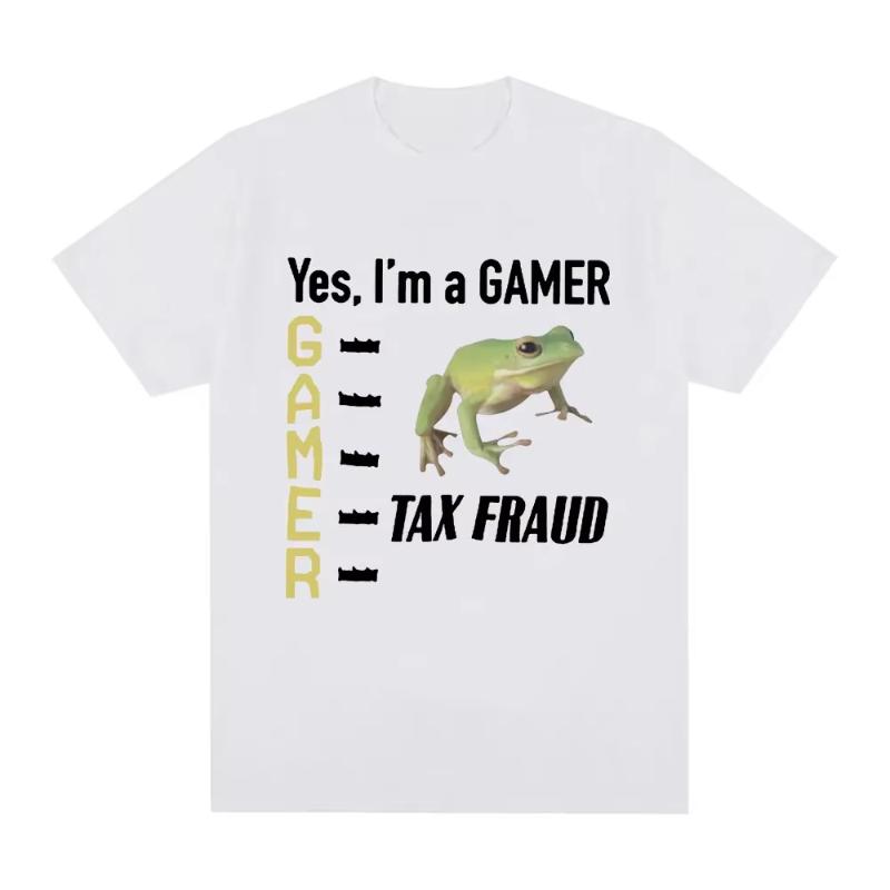 Casual Loose Short Sleeve Tshirts Tax Fraud Gamer Funny Frog Meme T Shirt Unisex Women Fashion Hip Hop Vintage Tshirt S
Casual Loose Short Sleeve Tshirts Tax Fraud Gamer Funny Frog Meme T Shirt Unisex Women Fashion Hip Hop Vintage Tshirt S