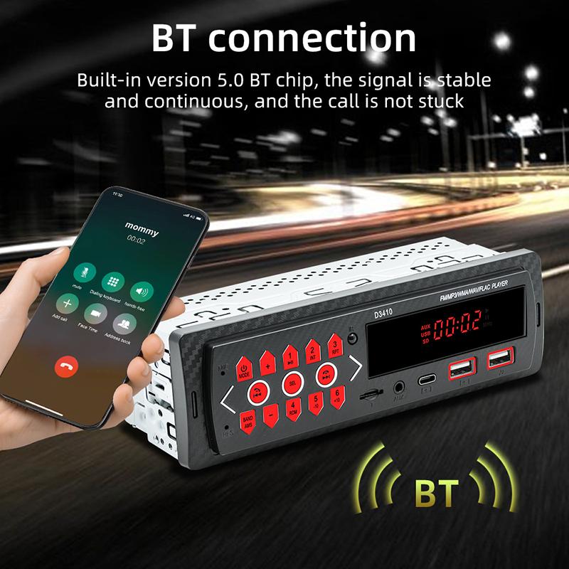 D3410 Автомобільний MP3-плеєр з підтримкою Bluetooth Автомобільний аудіопристрій Підтримка TF-карти, USB-накопичувача, FM-радіо Type A
D3410 Автомобільний MP3-плеєр з підтримкою Bluetooth Автомобільний аудіопристрій Підтримка TF-карти, USB-накопичувача, FM-радіо Type A