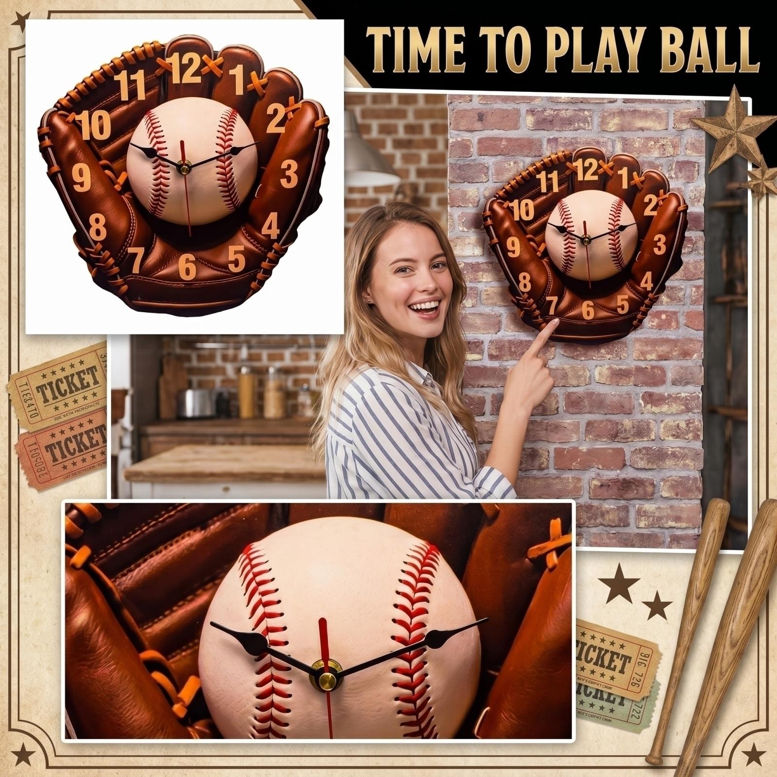 Baseball Glove Wall Clock 2D Flat Design Home Decorative Wall Hanging Clock with Baseball Centerpiece No Battery Included One Size
Baseball Glove Wall Clock 2D Flat Design Home Decorative Wall Hanging Clock with Baseball Centerpiece No Battery Included One Size