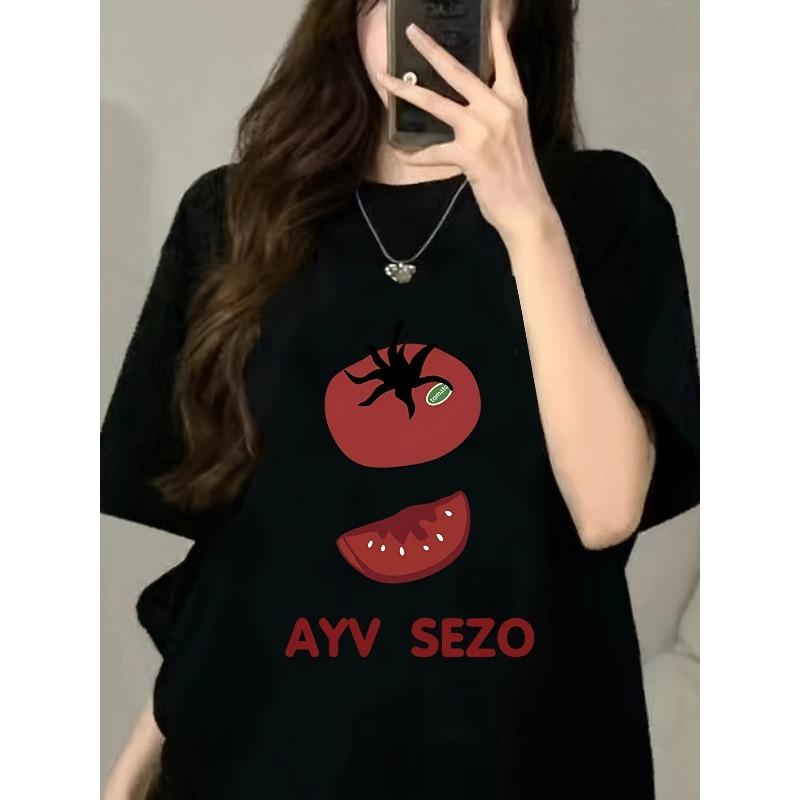 Womens Retro Casual Short Sleeve TShirt Fit Round Neck Summer Top with Playful Tomato Graphic Aesthetic Vintage S
Womens Retro Casual Short Sleeve TShirt Fit Round Neck Summer Top with Playful Tomato Graphic Aesthetic Vintage S