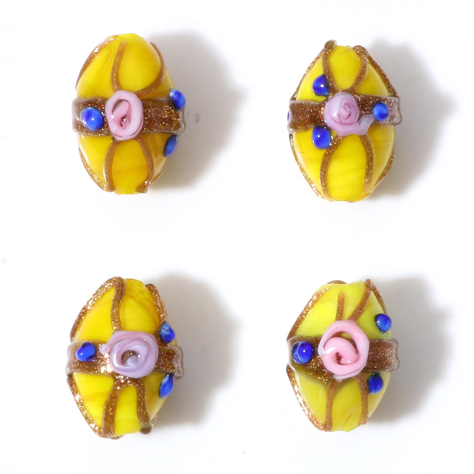 5PCs Vintage Lampwork Glass Flora Oval Beads Multicolor Flower Spacer Beads DIY Bracelets Women Jewelry Findings About 17 x 13mm жовтий
5PCs Vintage Lampwork Glass Flora Oval Beads Multicolor Flower Spacer Beads DIY Bracelets Women Jewelry Findings About 17 x 13mm жовтий