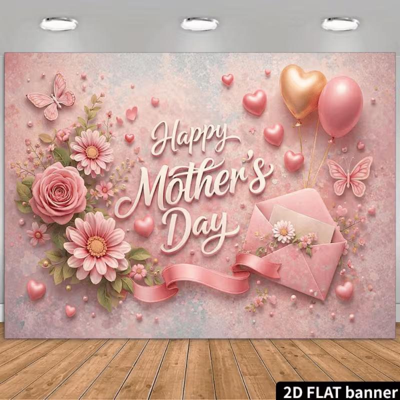 2D Happy Mother s Day Floral Backdrop Pink Butterfly Background 47.2x31.5inch/120*80cm
2D Happy Mother s Day Floral Backdrop Pink Butterfly Background 47.2x31.5inch/120*80cm