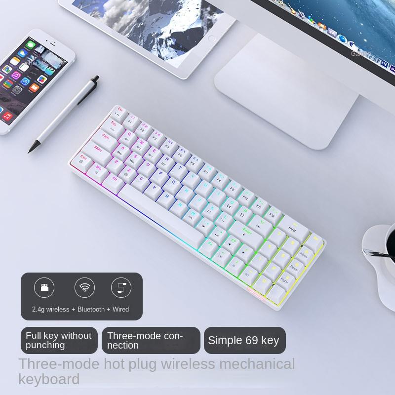 Проводная беспроводная Bluetooth 69 клавиша, третий пробный экзамен, подключаемая с возможностью горячей замены, перезаряжаемая механическая клавиатура, RGB подсветка
Проводная беспроводная Bluetooth 69 клавиша, третий пробный экзамен, подключаемая с возможностью горячей замены, перезаряжаемая механическая клавиатура, RGB подсветка