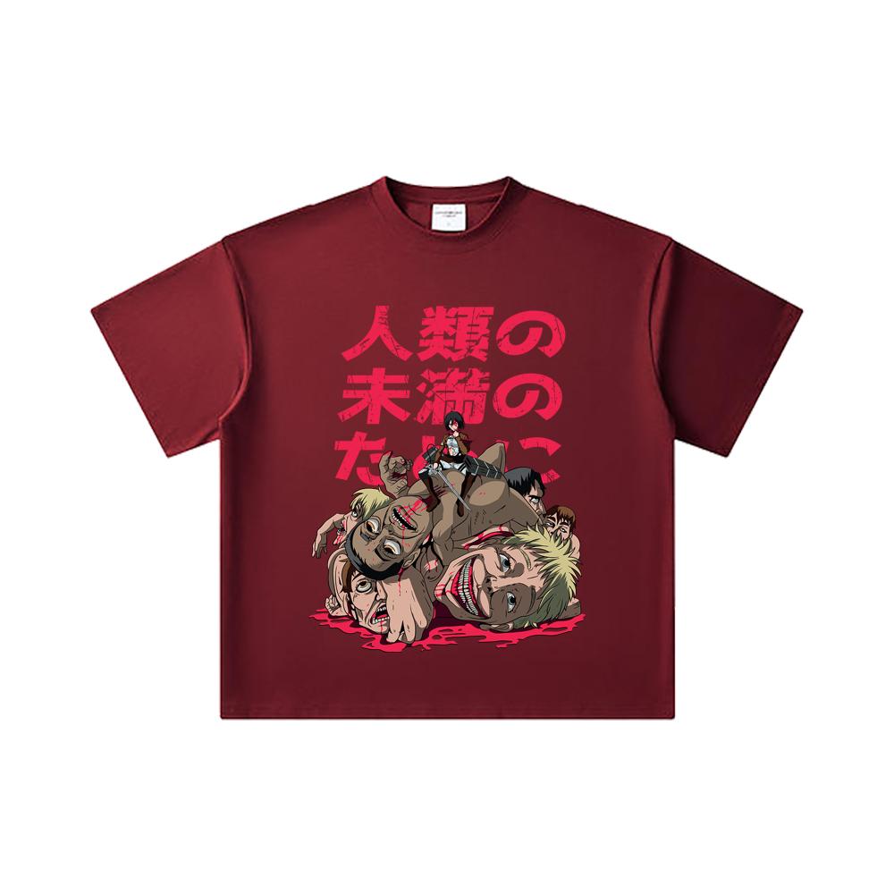 260 GSM Double Yarn 32 Count 100% Cotton Attack on Titan V5 Mikasa Print Unisex Heavy Cotton T Shirt 2XL вина червоного кольору
260 GSM Double Yarn 32 Count 100% Cotton Attack on Titan V5 Mikasa Print Unisex Heavy Cotton T Shirt 2XL вина червоного кольору