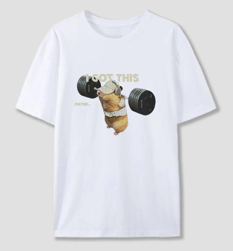 Korean Style Funny Gym Hamster Weightlifting Graphic Top Unisex Cute Workout Meme Casual Streetwear Versatile Shortsleeved 4XL
Korean Style Funny Gym Hamster Weightlifting Graphic Top Unisex Cute Workout Meme Casual Streetwear Versatile Shortsleeved 4XL
