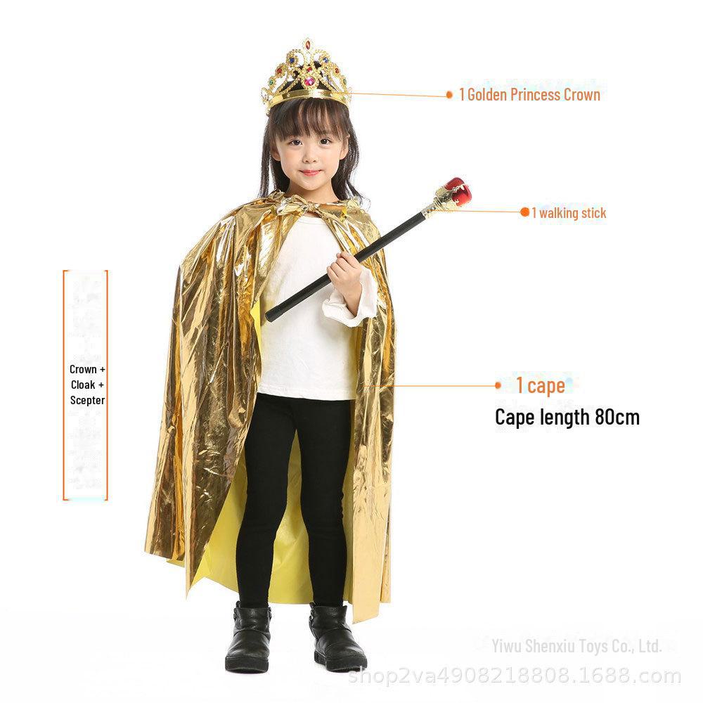 Детский плащ принцессы и короля на Хэллоуин - 80 см, ярко-золотой и серебряный One Size
Детский плащ принцессы и короля на Хэллоуин - 80 см, ярко-золотой и серебряный One Size