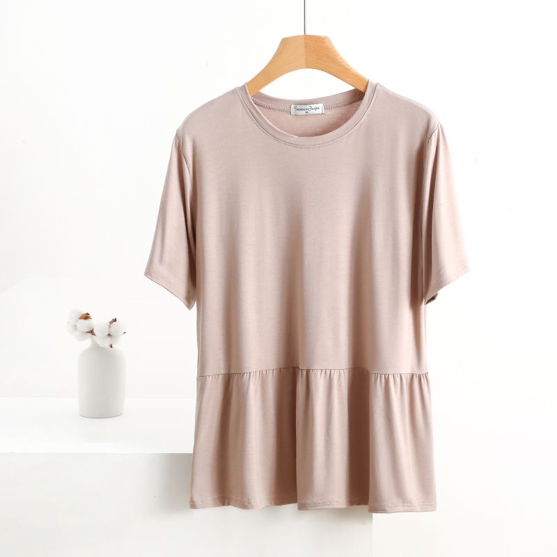 Modal Women s Summer round Neck Outerwear Thin Casual Short Sleeve Shallow khakis XL
Modal Women s Summer round Neck Outerwear Thin Casual Short Sleeve Shallow khakis XL