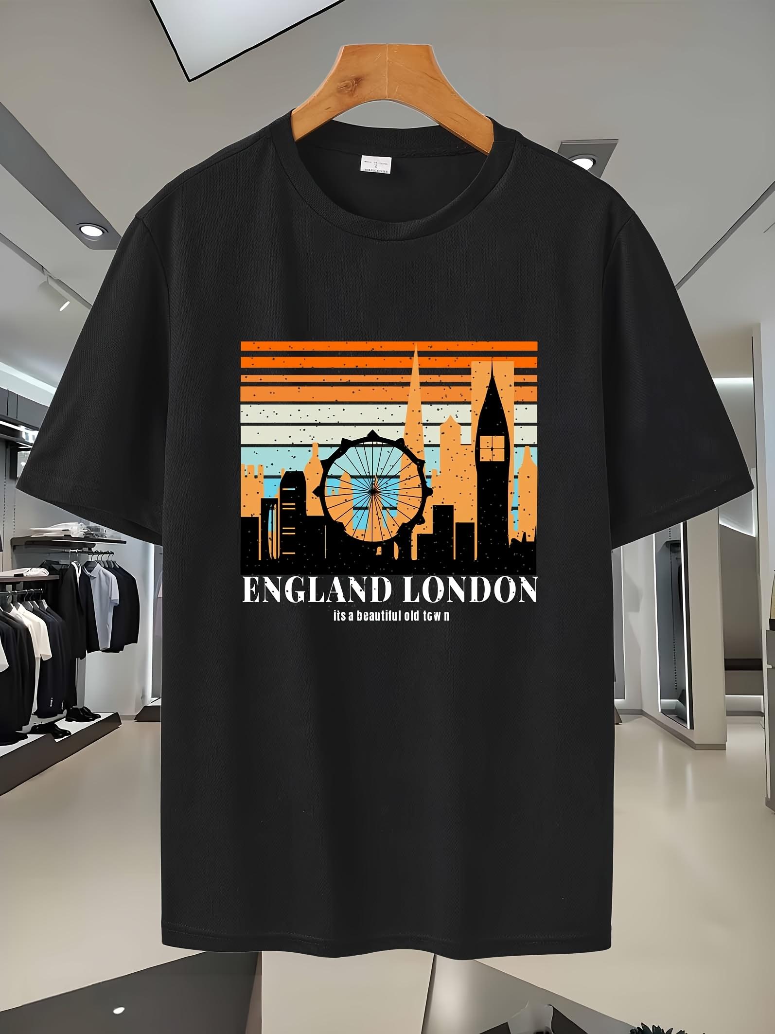 Breathable Mesh T-shirt with London Skyline Graphic Print - Sporty Casual Short Sleeve Tee for Casual Attire & Light Sports S
Breathable Mesh T-shirt with London Skyline Graphic Print - Sporty Casual Short Sleeve Tee for Casual Attire & Light Sports S