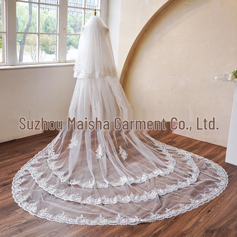 Double Layer Long Train Lace Sequin Veil Bride Wedding Dress - Super Fairy Vintage. Length x Width: 430 x 300 cm белый
Double Layer Long Train Lace Sequin Veil Bride Wedding Dress - Super Fairy Vintage. Length x Width: 430 x 300 cm белый