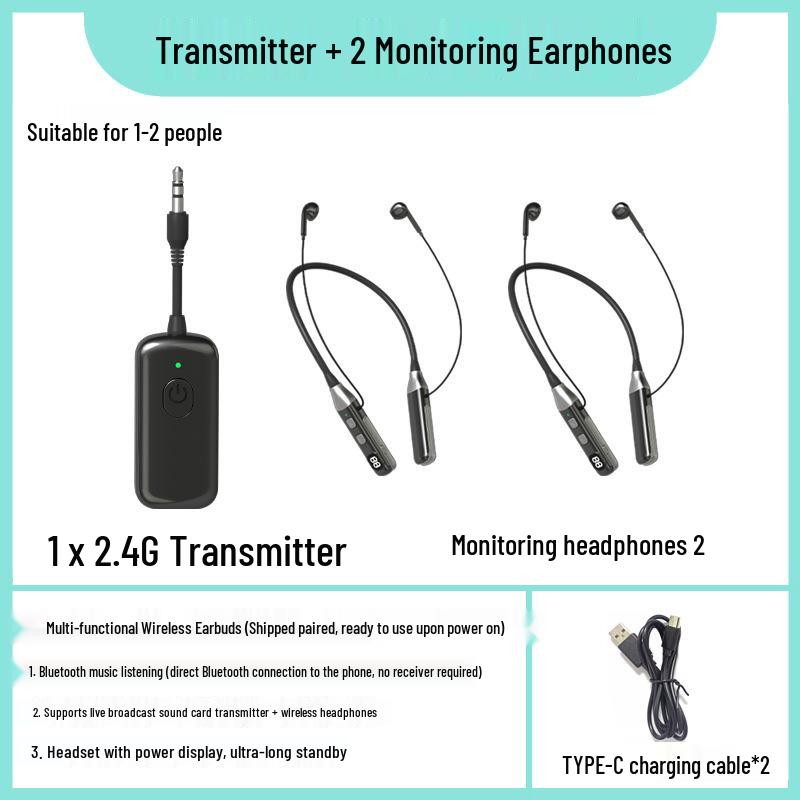 E9 Wireless Bluetooth Earphones with Sound Card for Live Streaming and Multi-person Sharing
E9 Wireless Bluetooth Earphones with Sound Card for Live Streaming and Multi-person Sharing