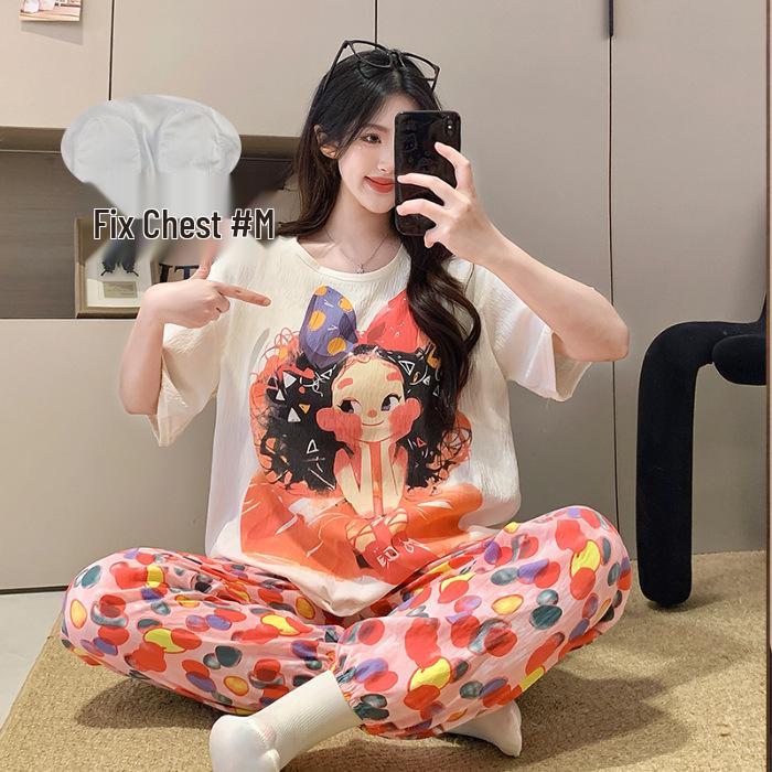 Korean Women s Summer Pajama Set - Cartoon Clouds, Cotton, Short Sleeve, Long Pants, Round Neck, Pullover, Casual Homewear M L
Korean Women s Summer Pajama Set - Cartoon Clouds, Cotton, Short Sleeve, Long Pants, Round Neck, Pullover, Casual Homewear M L