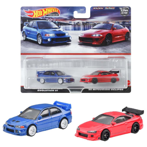 Hot Wheels Premium 2-Pack Mitsubishi Lancer Evolution VI / 95 Mitsubishi Eclipse (Ages 3 and Up) HKF59
Hot Wheels Premium 2-Pack Mitsubishi Lancer Evolution VI / 95 Mitsubishi Eclipse (Ages 3 and Up) HKF59
