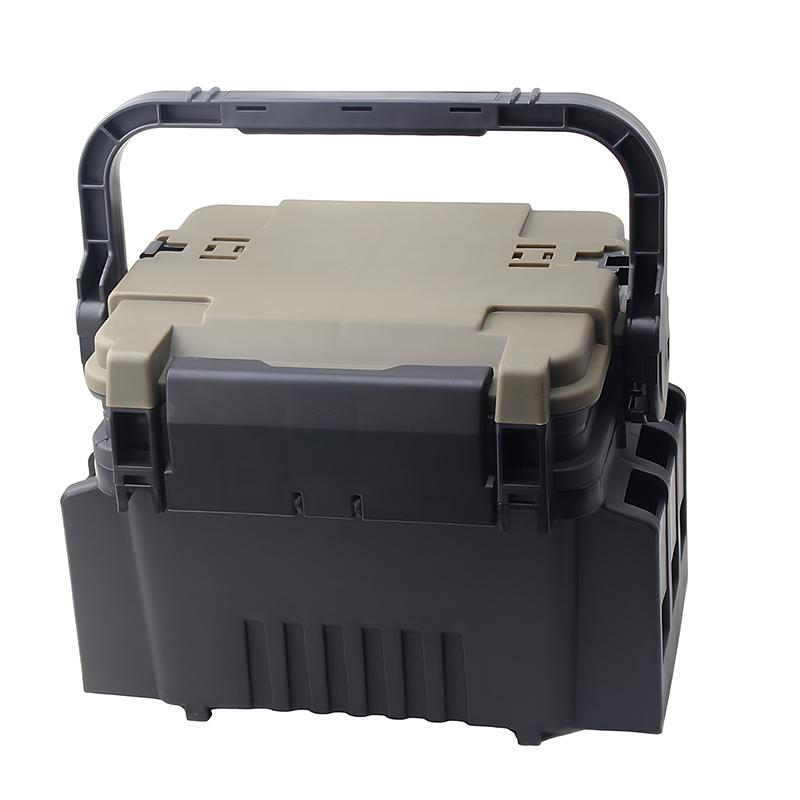 Коробка для рыболовных снастей Многофункциональная рыболовная коробка для рыболовных снастей Пластиковая утолщенная коробка для хранения удочек и приманок Органайзер для рыболовных принадлежностей L чёрный