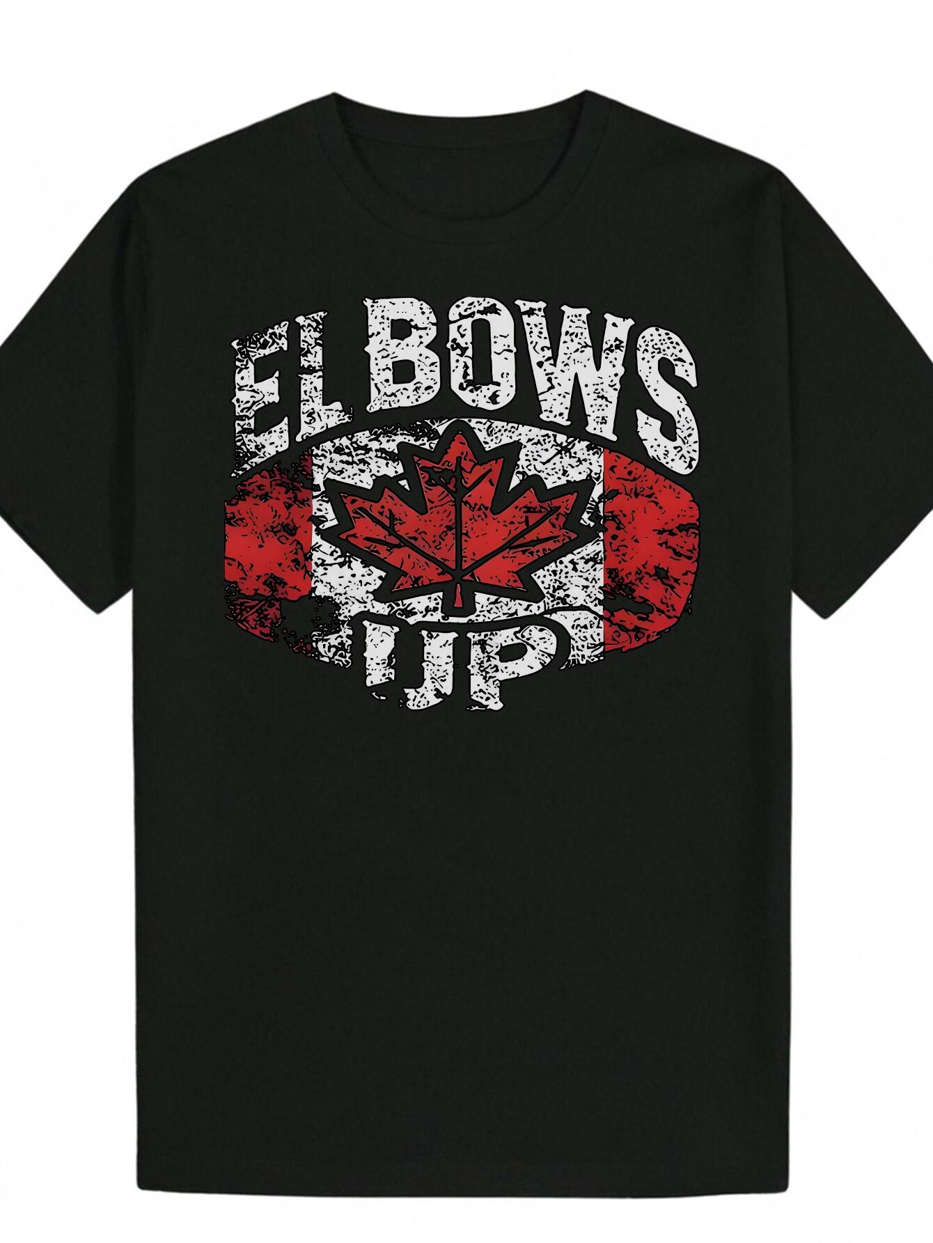 Short Sleeve T-shirt - Distressed ELBOWS UP Graphic & Maple Leaf Design M
Short Sleeve T-shirt - Distressed ELBOWS UP Graphic & Maple Leaf Design M