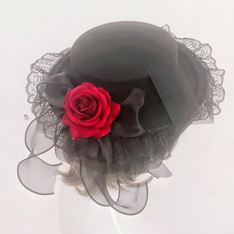 Lolita Headwear Flat Hat All-matching Retro Top Black Roses Elegant Flowers Married Lady 1
Lolita Headwear Flat Hat All-matching Retro Top Black Roses Elegant Flowers Married Lady 1