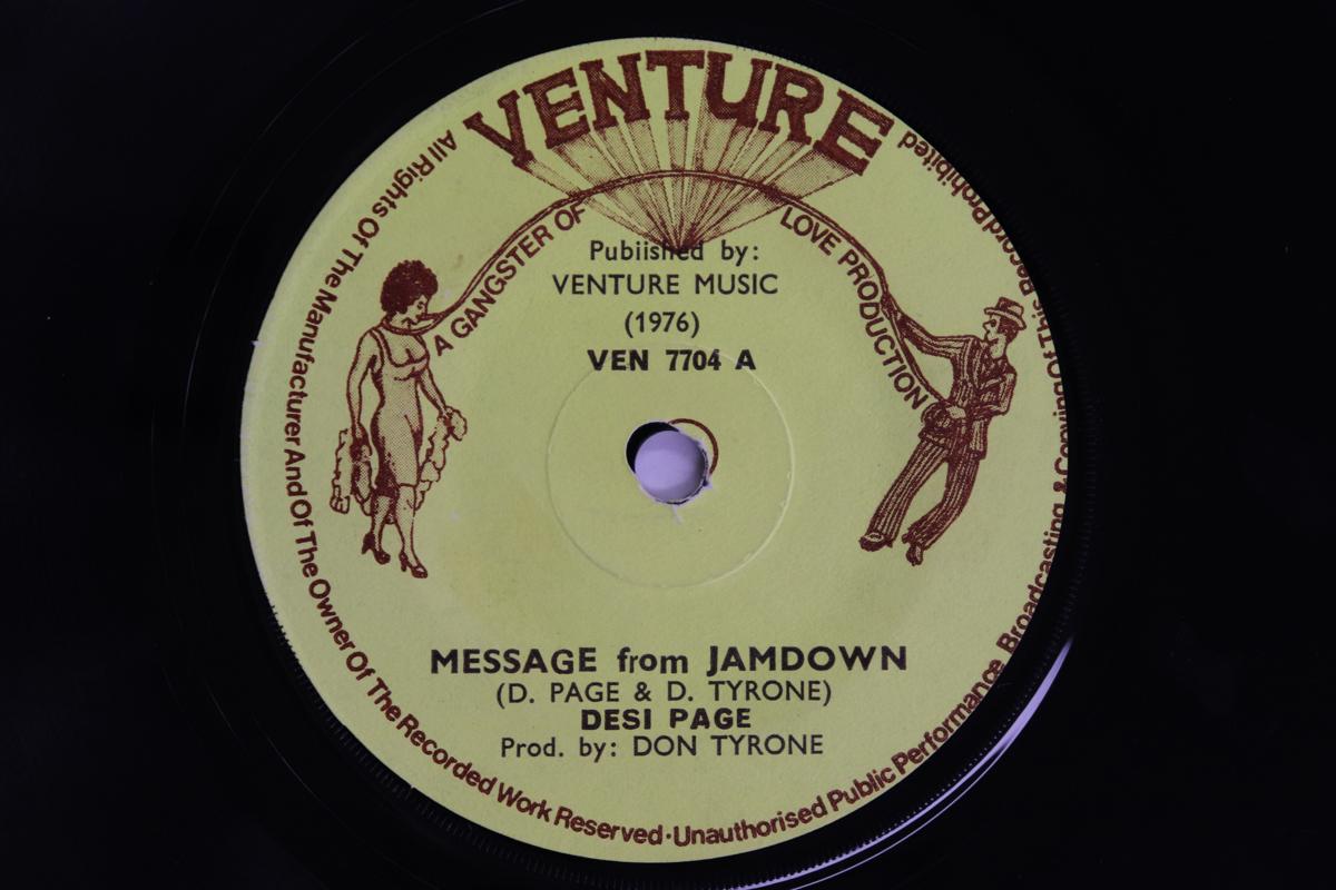 7inch Record DESI PAGE Message From Jamdown Message Rece VEN7704 VENTURE RECORDS 1976 UK Reggae Ska Dub Used
7inch Record DESI PAGE Message From Jamdown Message Rece VEN7704 VENTURE RECORDS 1976 UK Reggae Ska Dub Used