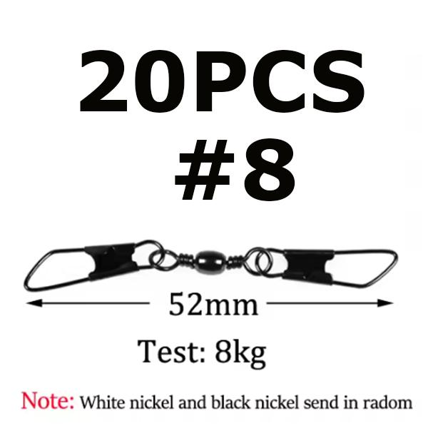50PCS/20PCS Barrel Swivels With Double Safety Snaps Quick Change Pin Fishing Lure Hook Connector Fishing Common Accessories #8
50PCS/20PCS Barrel Swivels With Double Safety Snaps Quick Change Pin Fishing Lure Hook Connector Fishing Common Accessories #8