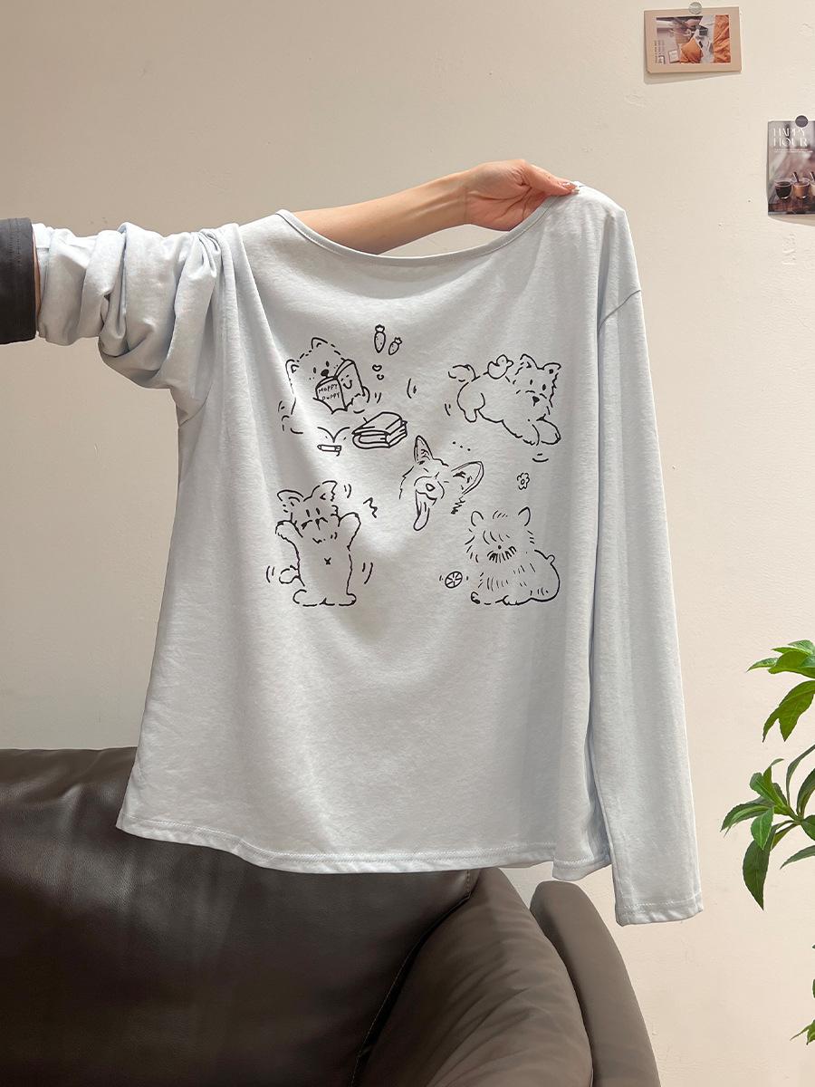 Cute puppy lazy off-shoulder sunscreen blouse T-shirt women s summer new slanted shoulder large neckline thin , over 80 One size fits all світло-синій колір
Cute puppy lazy off-shoulder sunscreen blouse T-shirt women s summer new slanted shoulder large neckline thin , over 80 One size fits all світло-синій колір